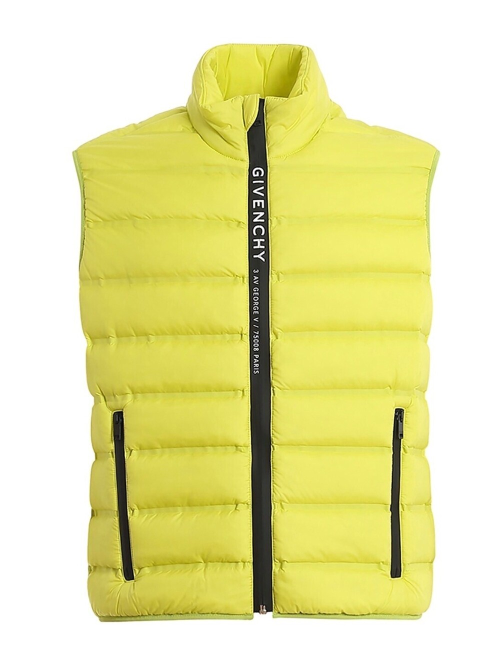 Givenchy 3 AV George V Neon Yellow Puffer Vest Mens Size 56